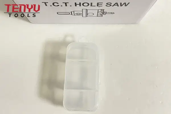 Custom branded hole saws with laser marking and retail packaging