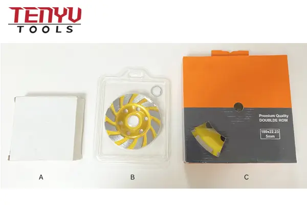 Custom branded diamond wheels with laser etching and packaging