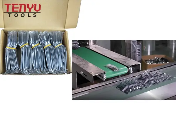 Custom branded blades with laser etching and retail packaging options