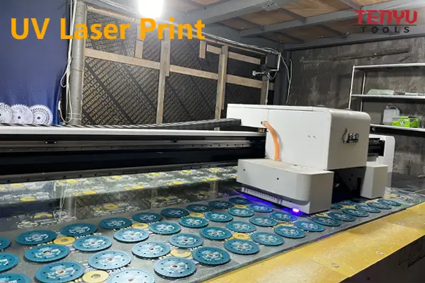 Custom laser printing of brand logos on cutting discs