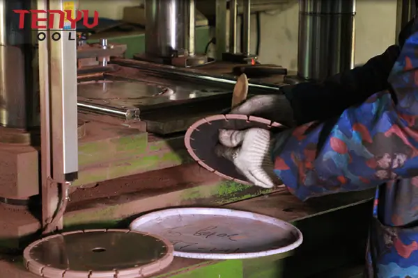 Industrial granite cutting blade production and quality control