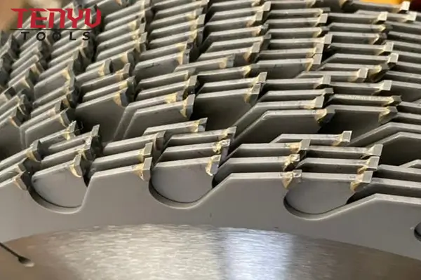 Microscopic view of a premium TCT (Tungsten Carbide Tip)