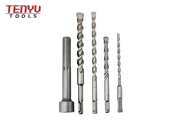 Assortment of SDS Plus and SDS Max drill bits in various diameters