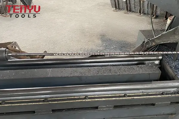 Factory production of SDS drill bits with precision machinery