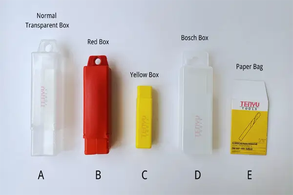 Custom branded cobalt drill bits with laser etching and packaging options