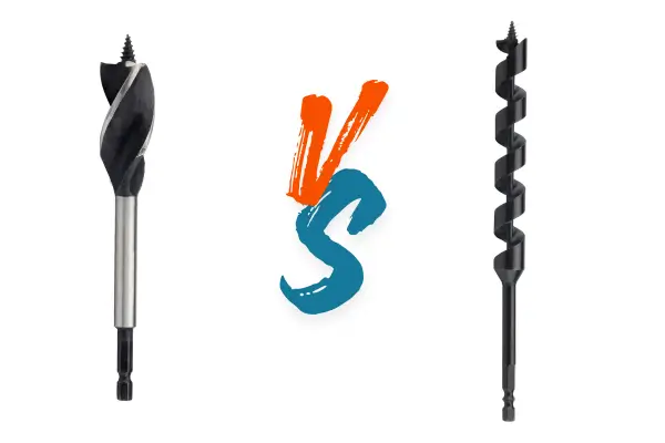 Comparison diagram of single-flute vs. four-flute auger bit designs
