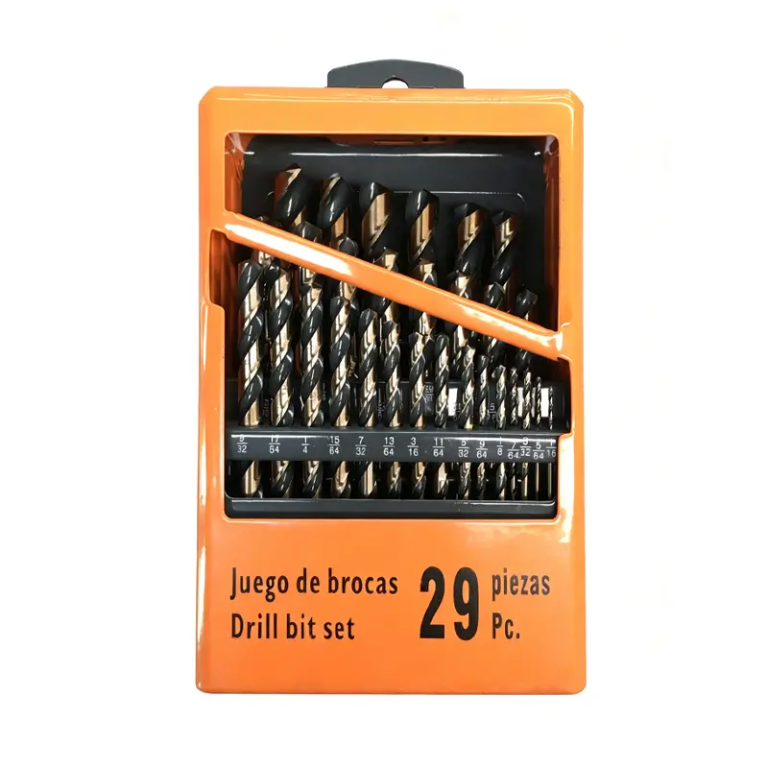  29pcs HSS Drill Bit Set with Orange Plastic Hanging Case