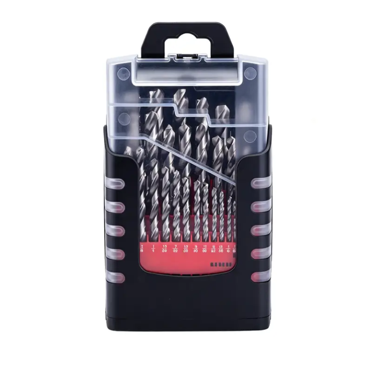 34pcs HSS Twist Drill Bit Set with Transparent Hanging Case
