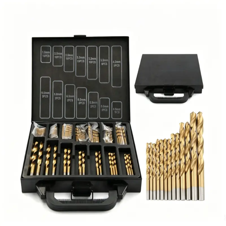 99pcs Titanium Coated HSS Drill Bit Set with Black Carry Case