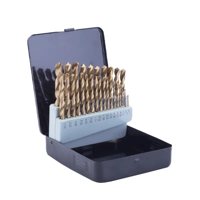 28pcs Titanium Coated HSS Drill Bit Set with Metal Index Case