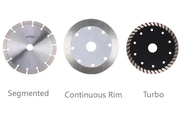 Segmented vs Turbo vs Continuous Rim Diamond Blades 600x400