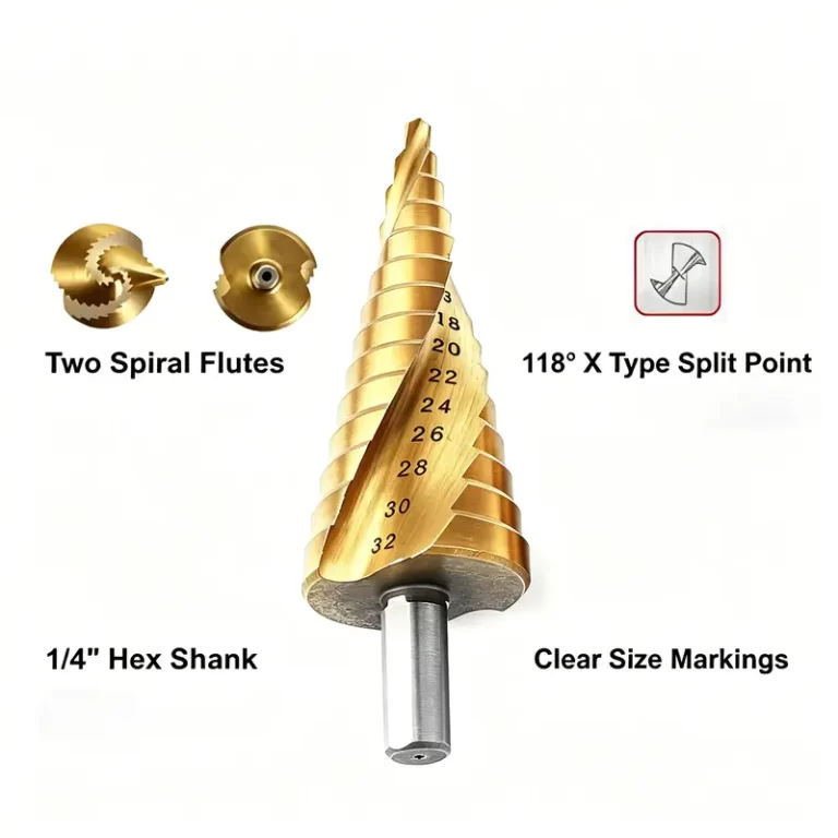 HSS Spiral Flute Step Drill Bits