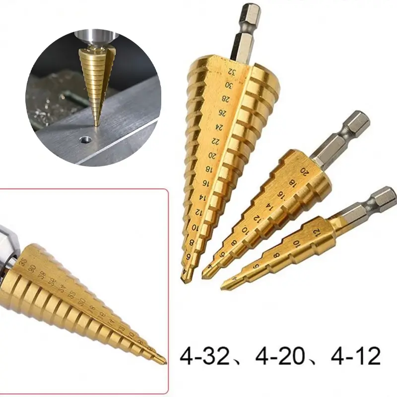 HSS Straight Flute Step Drill Bits for Sheet Metal Drilling