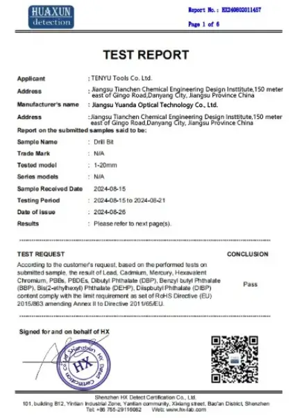 RoHS Certificate